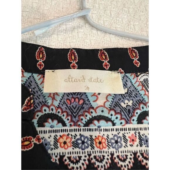 New Altar’d State boho dress black with red button neck size Medium - Picture 4 of 9